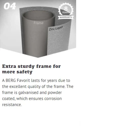 Berg Favorit Grey Trampoline With Safety Net Comfort 330 CM Diameter Large 10FT - Image 6