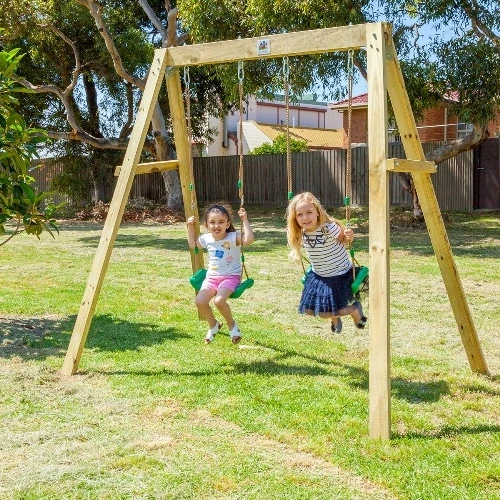 Lifespan Kids Holt 2 Station Timber Swing Set - Image 3