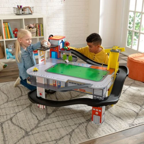 KidKraft Freeway Frenzy Raceway Set And Table With EZ Kraft Assembly - Image 7