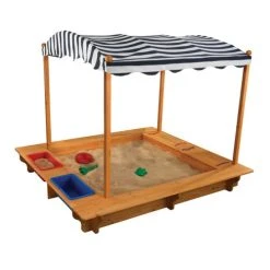 KidKraft Outdoor Sandbox Playset With Canopy Navy And White
