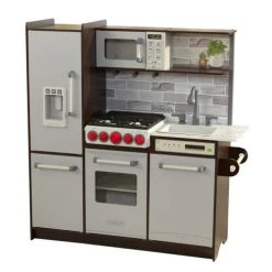 KidKraft Uptown Elite Espresso Wooden Play Kitchen With EZ Kraft Assembly
