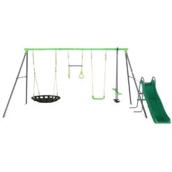 Lifespan Kids Lynx Metal Swing Set With Slide