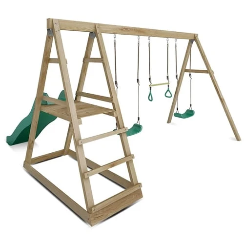 Lifespan Kids Winston 3 Station Timber Swing Set With Slide - Image 4
