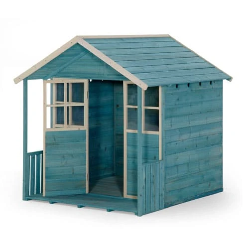 Plum Play Plum Wooden Cubby Playhouse Teal - Image 4