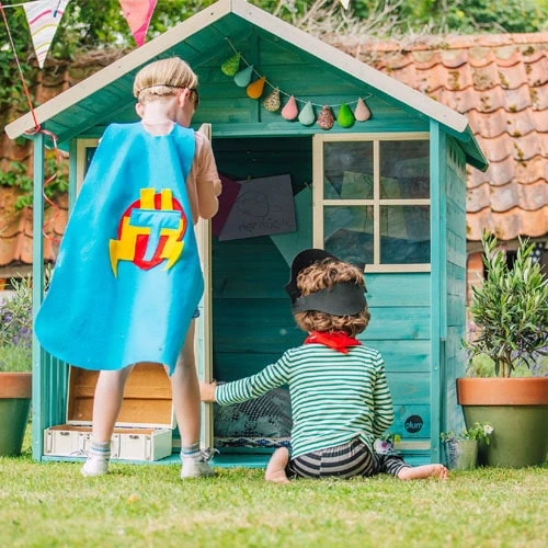 Plum Play Plum Wooden Cubby Playhouse Teal - Image 2